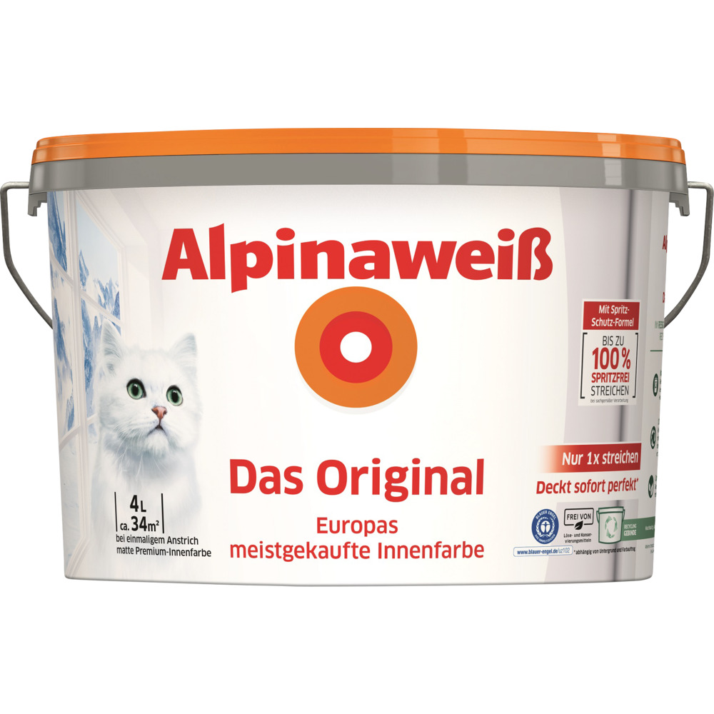 Alpinawei&szlig; Wandfarbe 4 Liter