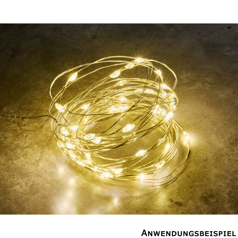 LED-Lichterkette Draht 50 Micro LEDs Fernbedienung image number 1