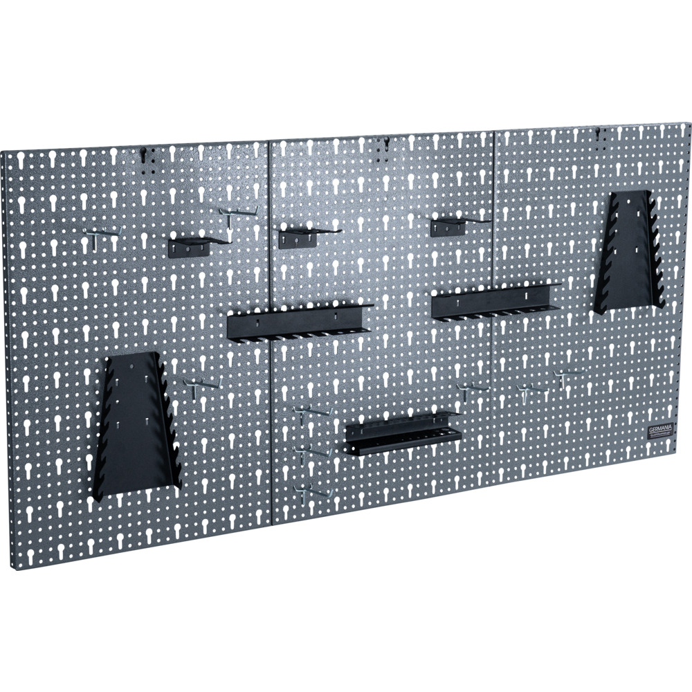 GERMANIA&reg; Lochwand 3-teilig mit Hakensortiment aus Stahlblech