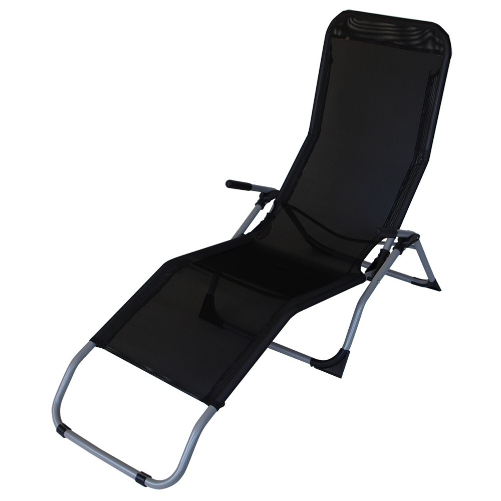 Sonnenliege Sylt, 143 x 59 x 100 cm, Schwarz