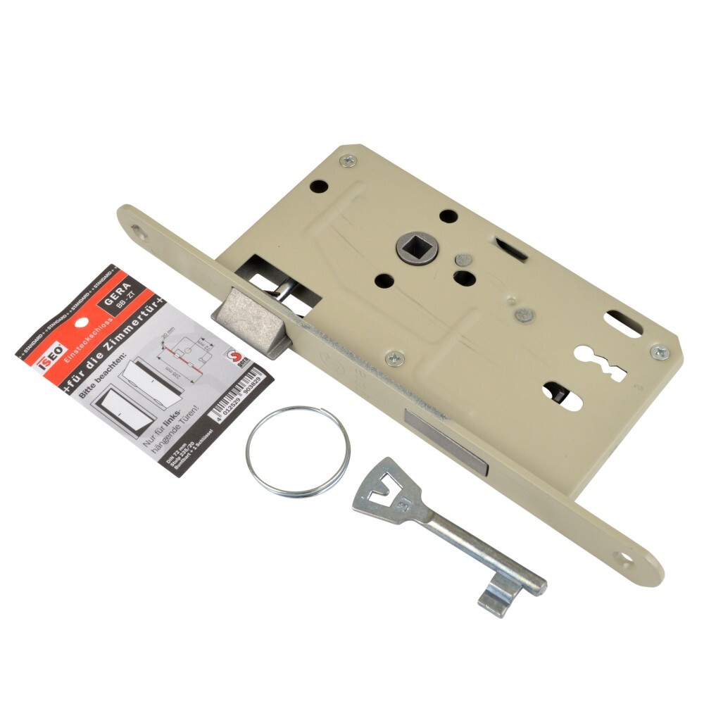 ISEO Buntbart Zimmert&uuml;r Einsteckschloss links 72 mm