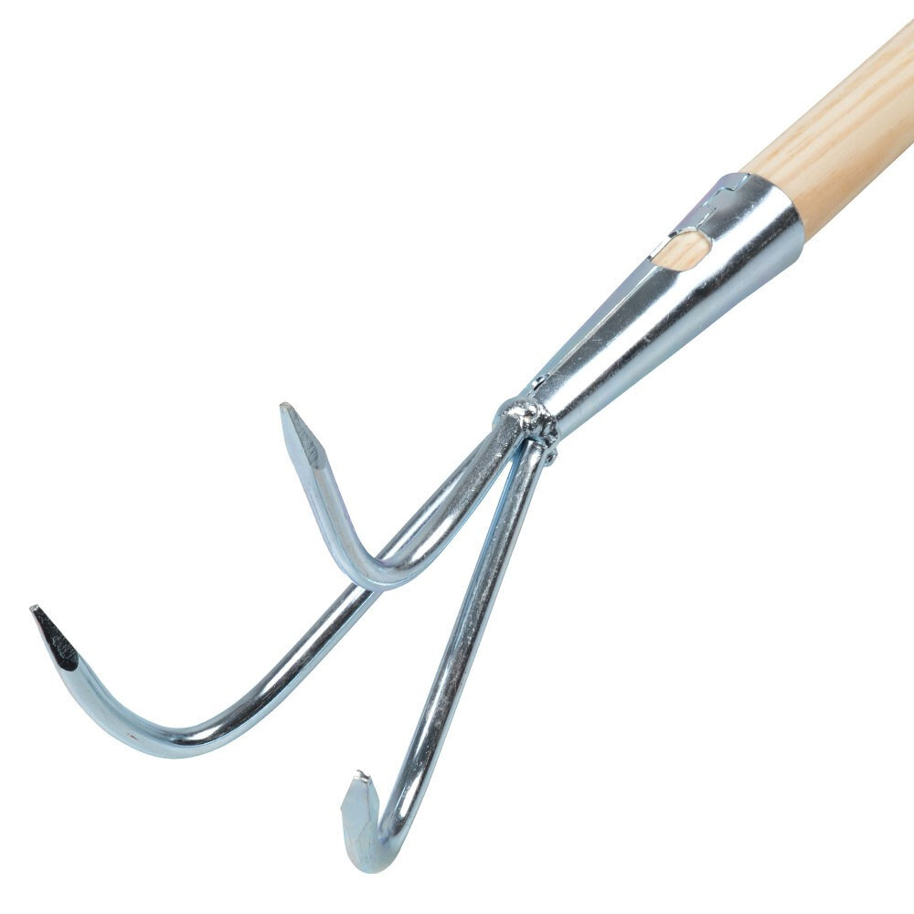 GERMANIA&reg; Grubber mit Holzstiel, 3 Zinken, verzinkt, 157 cm image number 2