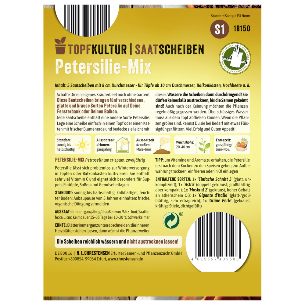 Saatscheiben Petersilie-Mix 5 Scheiben image number 1