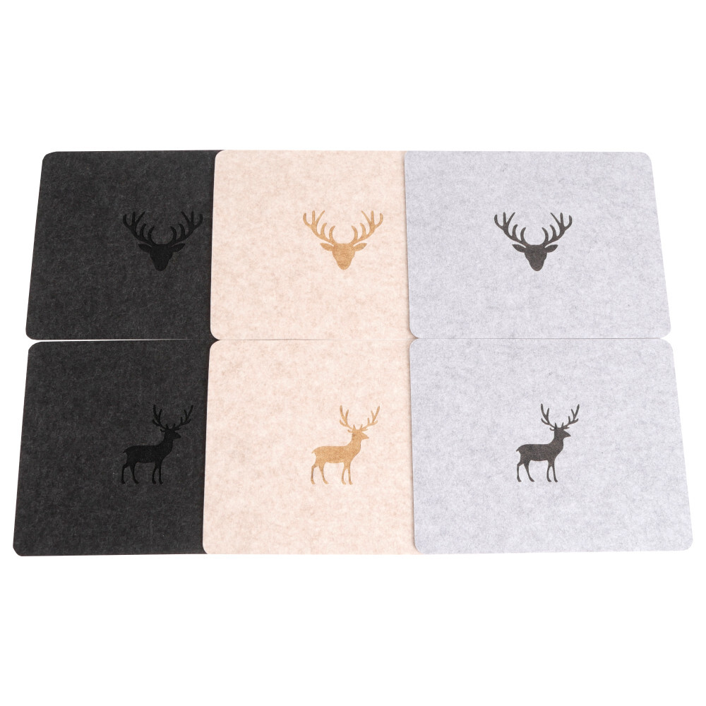Platzset aus Filz 45 x 35 cm mit Hirsch-Motiv in verschiedenen Farben