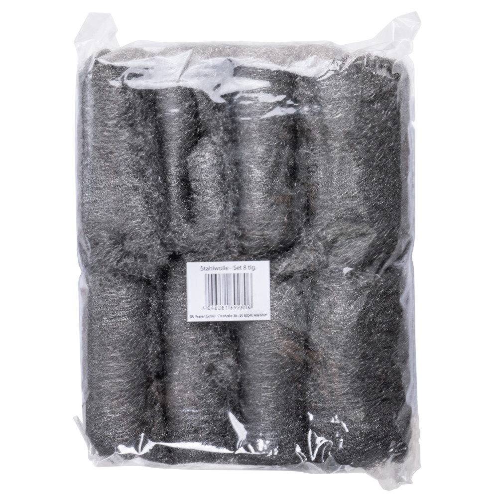 Stahlwolle-Set 8 St&uuml;ck aus kohlenstoffarmem Stahl