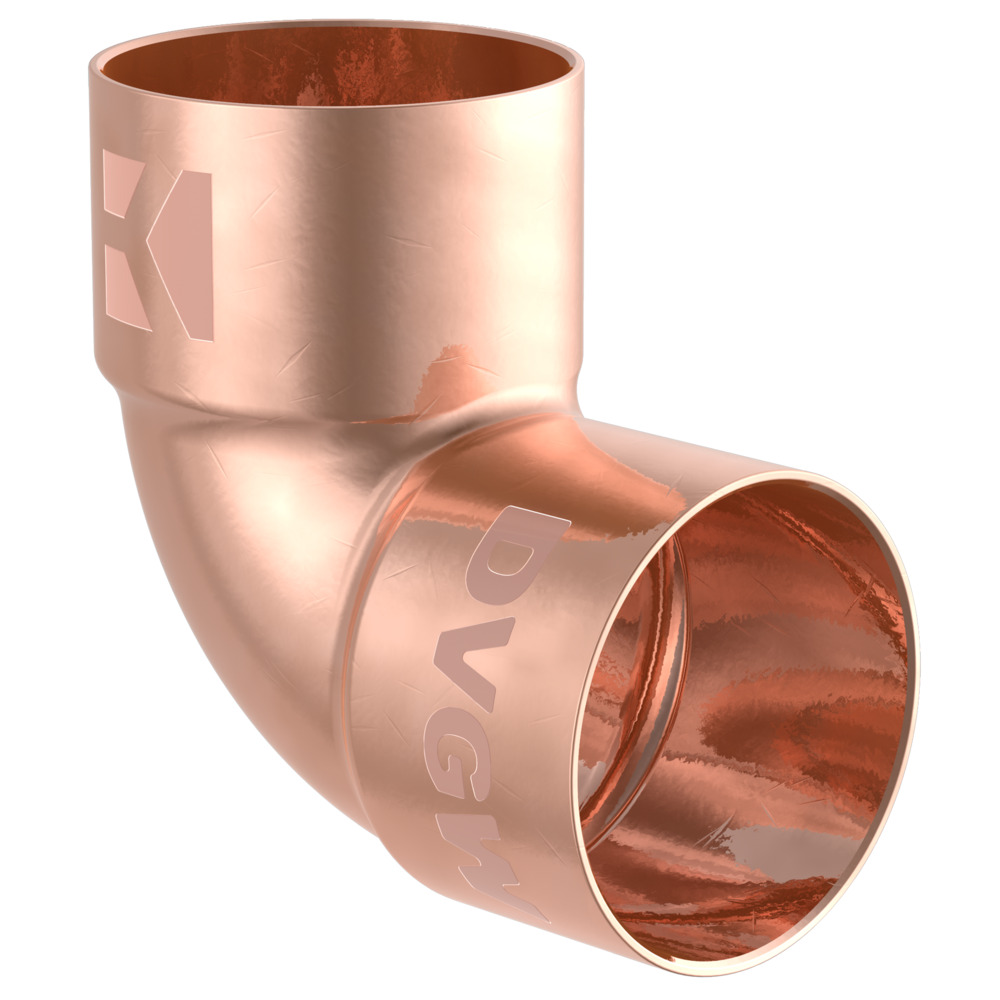 Winkel-Doppelmuffe 90&deg; Kupfer-L&ouml;tfitting 22 mm - Nr. 5090
