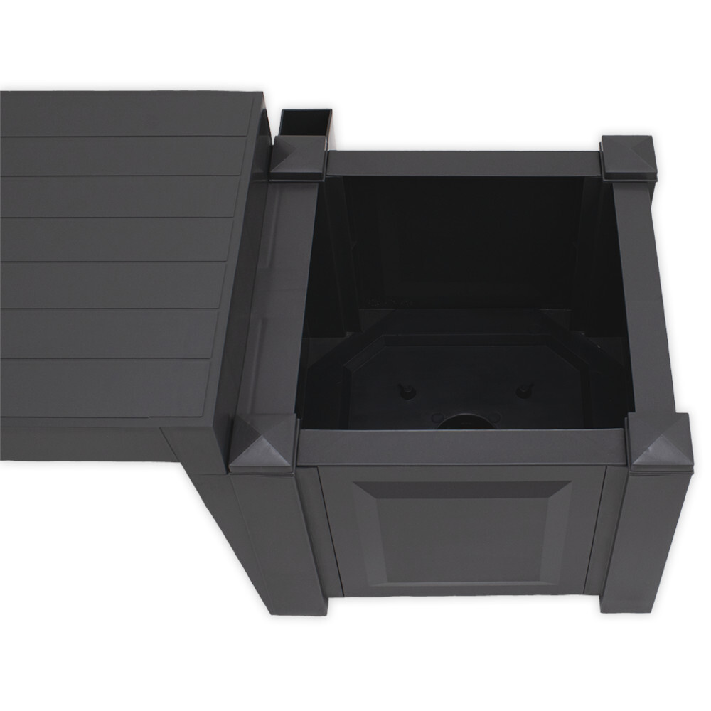 Gartenbank Berlin 2-Sitzer aus Kunststoff mit zwei Pflanzk&auml;sten image number 1