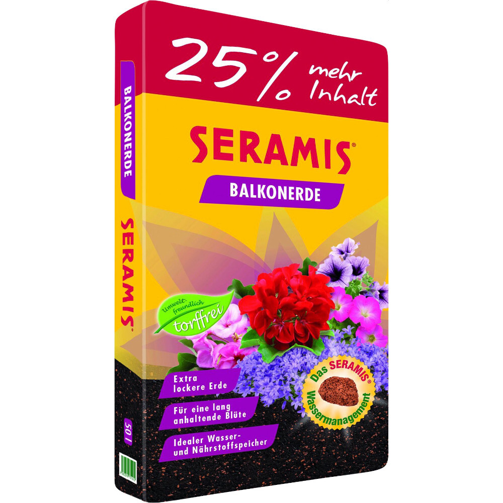 SERAMIS&reg; Balkon-Blumenerde ohne Torf, 50 Liter