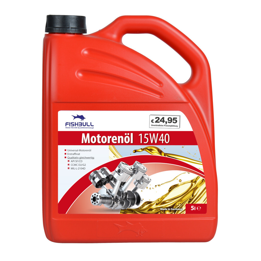 FISHBULL Motoren&ouml;l 15W-40 5 Liter, Motor&ouml;l f&uuml;r Otto und Dieselmotoren