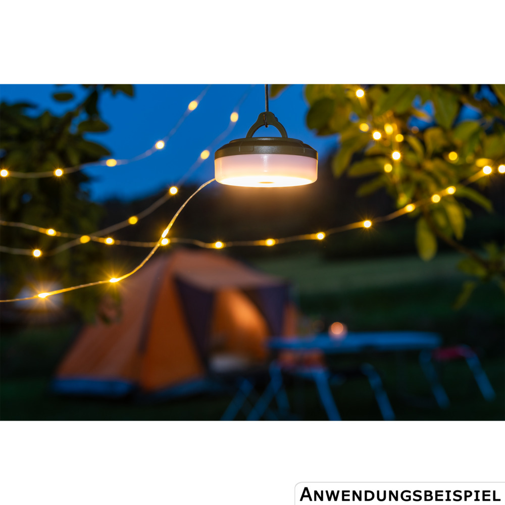 Akku LED Campinglampe mit 10m Lichterkette Farbmodi image number 5