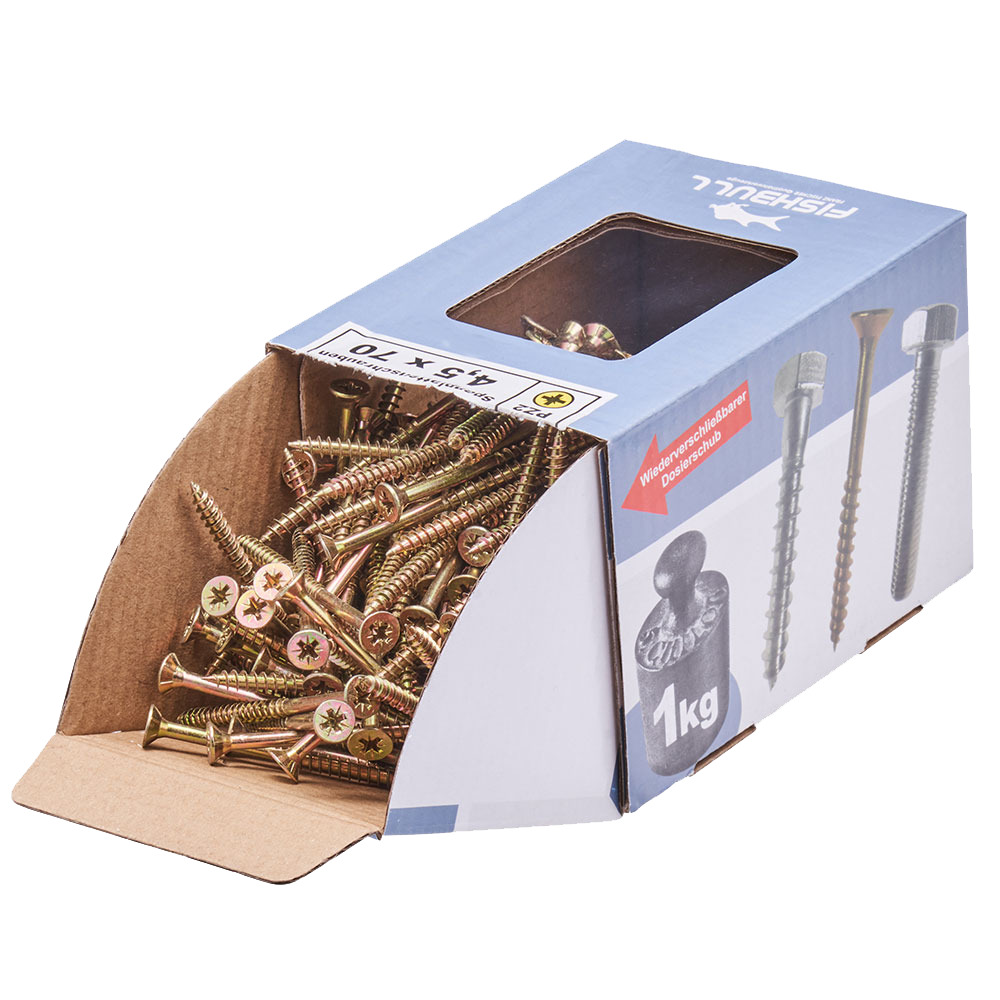 Spanplattenschraube 4,5x70 mm PZ 1kg FISHBULL-Pack Senkkopf Teilgewinde Kreuzschlitz image number 3