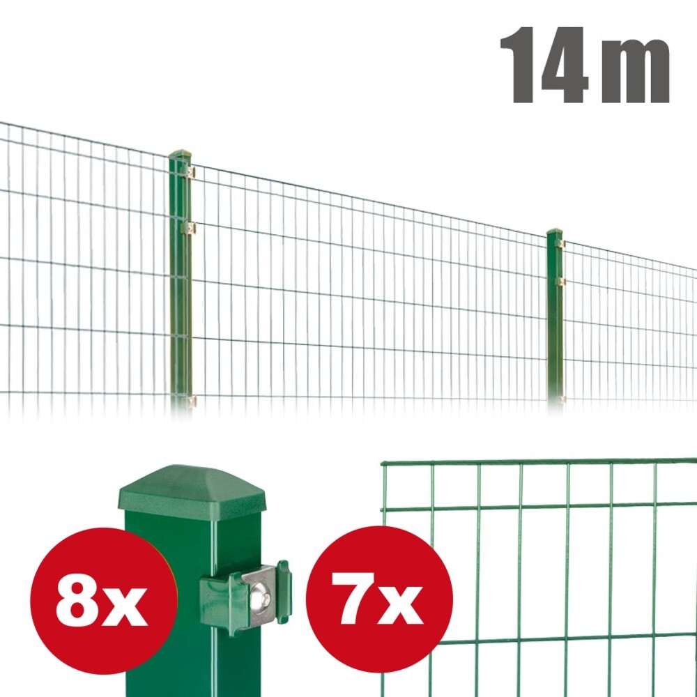 Zaunpaket Michl ca. 0,8 m x ca. 14 m moosgr&uuml;n verzinkt pulverbeschichtet