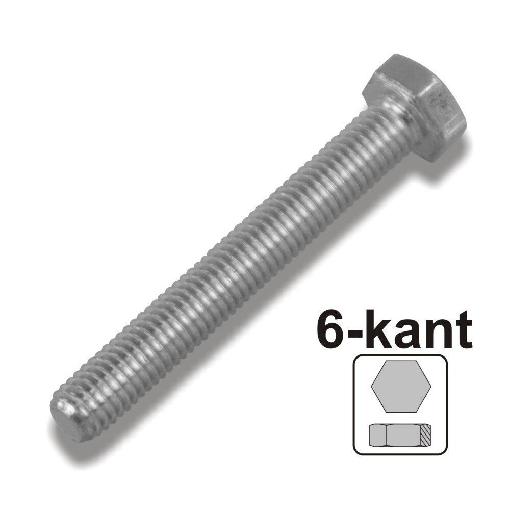 Maschinenschraube 5x25 mm M5 DIN933 galvanisch verzinkt 8.8 Sechskantschraube