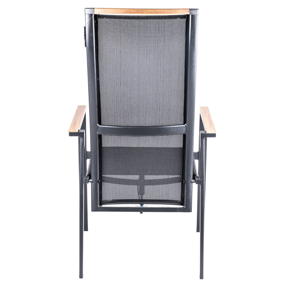 Gartenstuhl 4er Set verstellbare Lehne Holzoptik image number 3