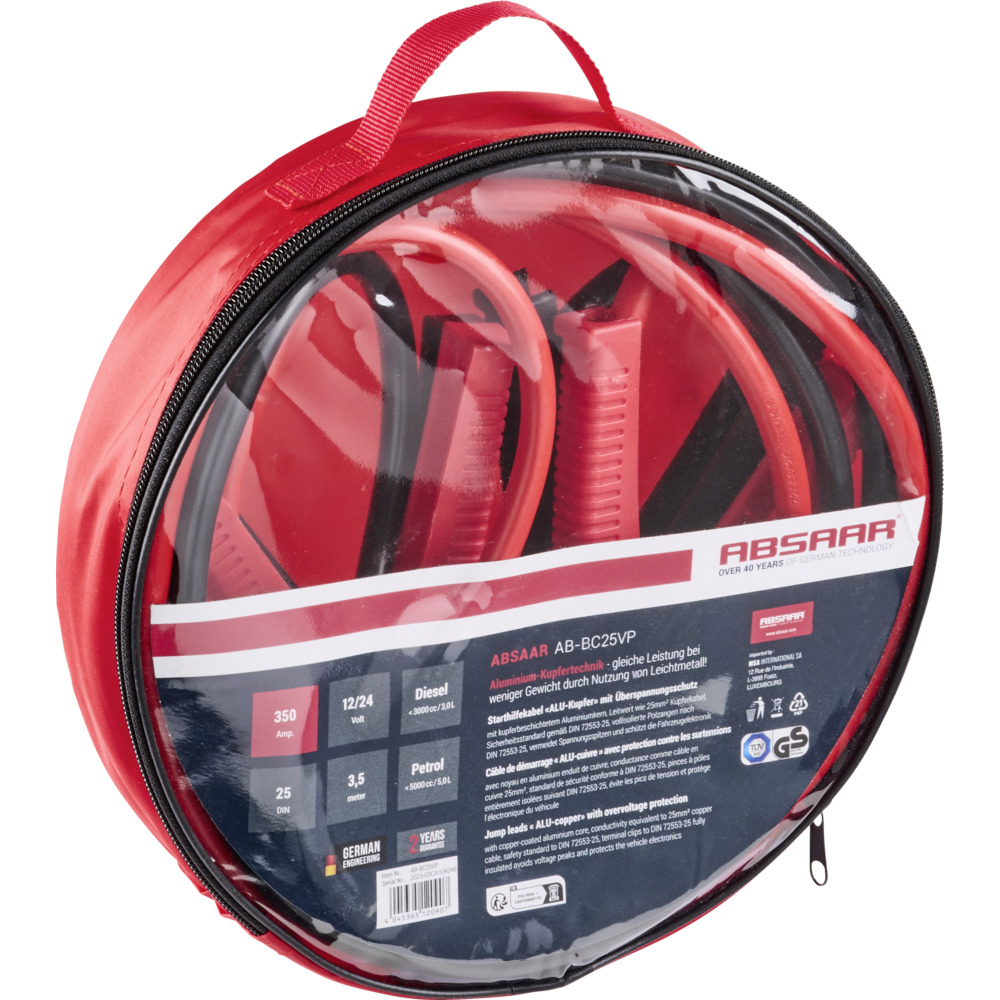 Starthilfekabel 3,5 m x 25 mm&sup2; f&uuml;r Benzin- oder Dieselmotoren image number 1