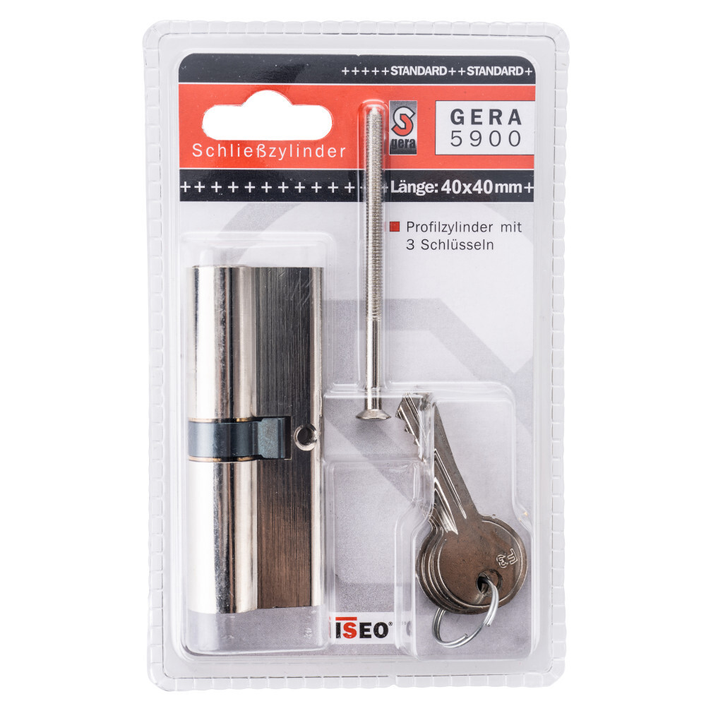 Schlie&szlig;zylinder GERA 5900 40-40 mm mit 3 Schl&uuml;sseln image number 1