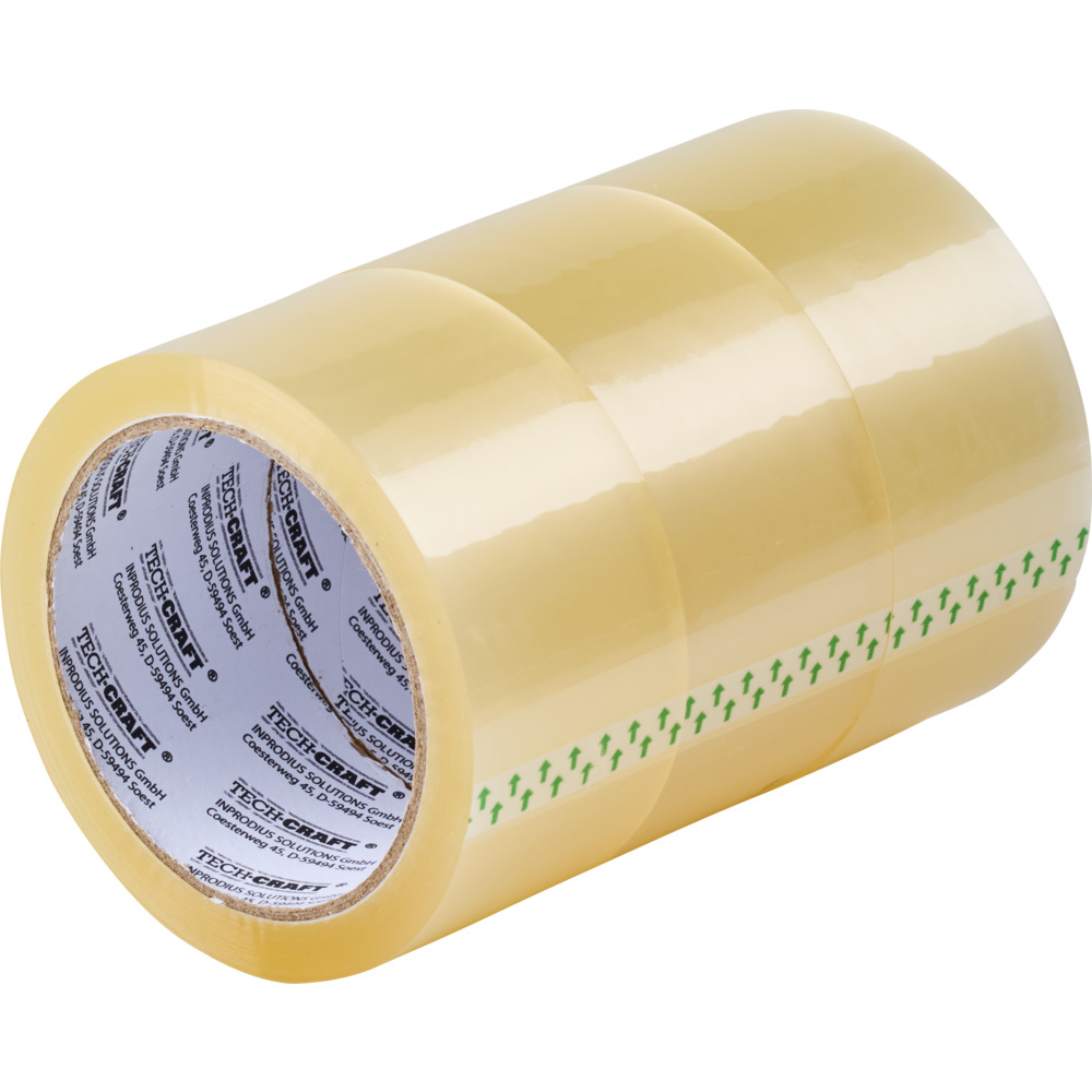 Packband 3 St&uuml;ck im Set zu je 48 mm x 66 m, transparent
