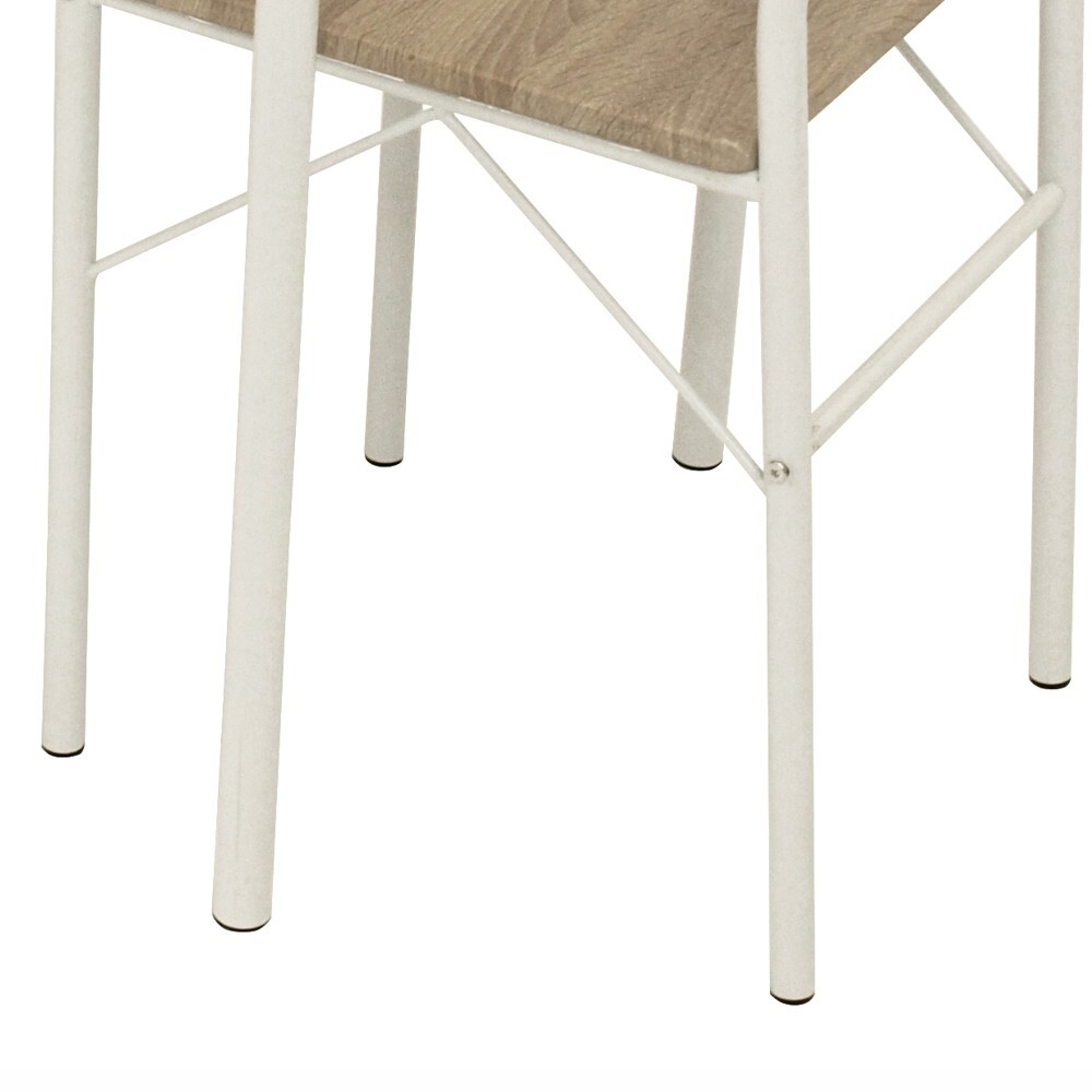 Essgruppe "K&ouml;ln" Eichedekor mit 2 St&uuml;hlen wei&szlig; pulverbeschichtet image number 3