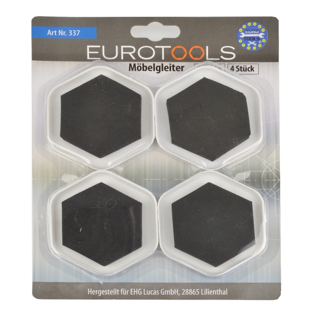 M&ouml;belgleiter 6-eckig aus Kunststoff 4 St&uuml;ck