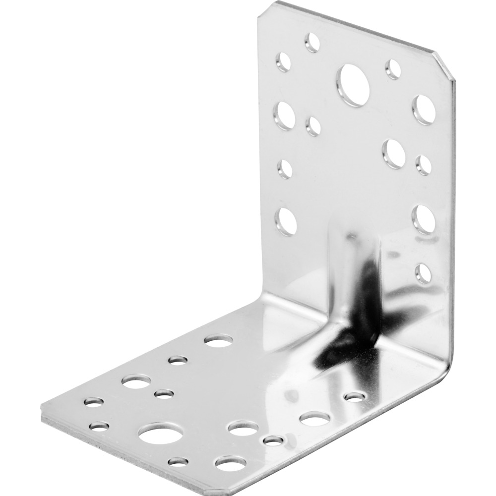Lochplattenwinkel 90 x 90 x 65 mm aus Edelstahl mit Steg