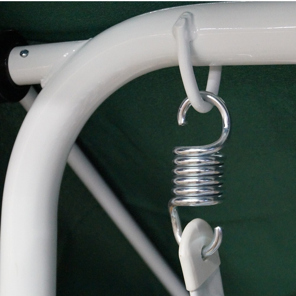 Hollywoodschaukel 3-Sitzer Florida 170 x 110 x 153 cm wei&szlig;/gr&uuml;n image number 3