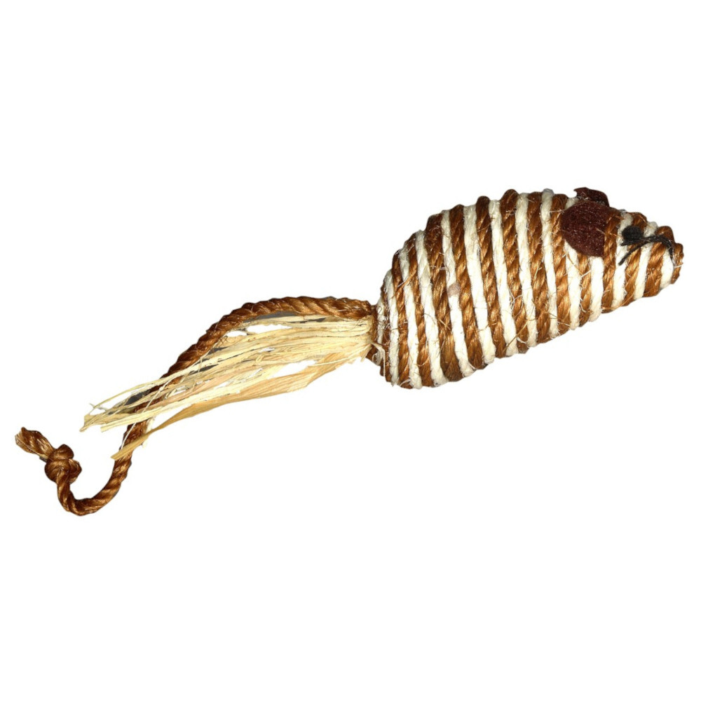 Katzenspielzeug Sisalmaus mit Feder