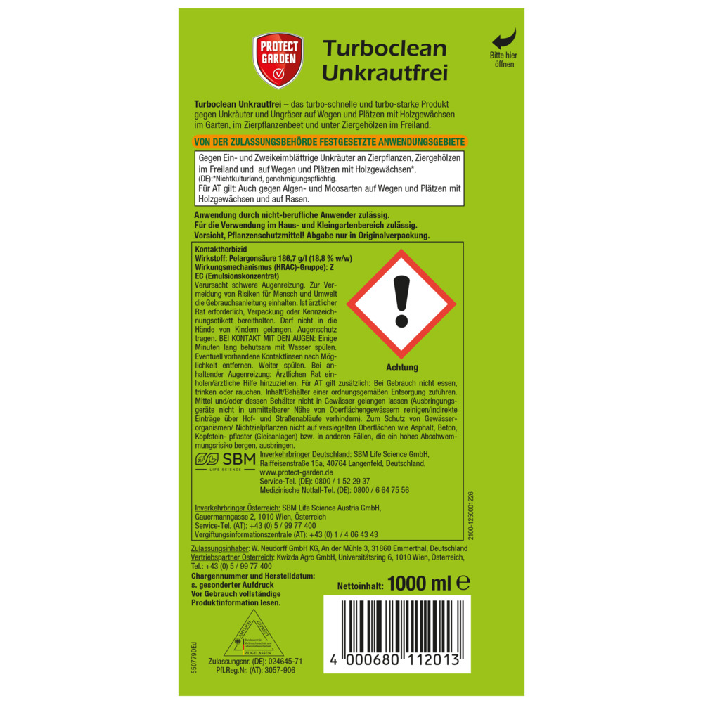 Turboclean Unkrautfrei Konzentrat 1 Liter image number 1