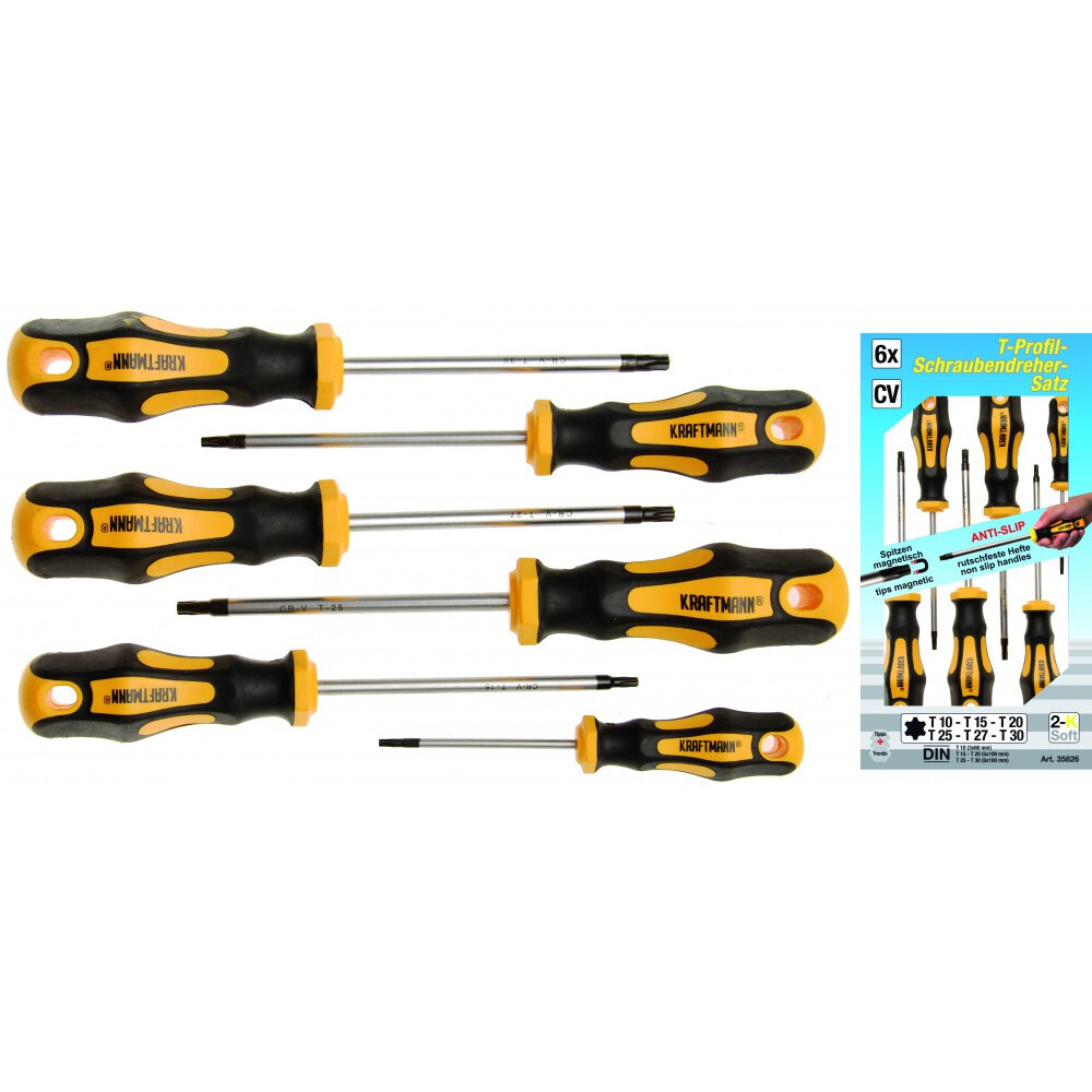 T-Profil Schraubendreher-Satz 6-teilig magnetisch