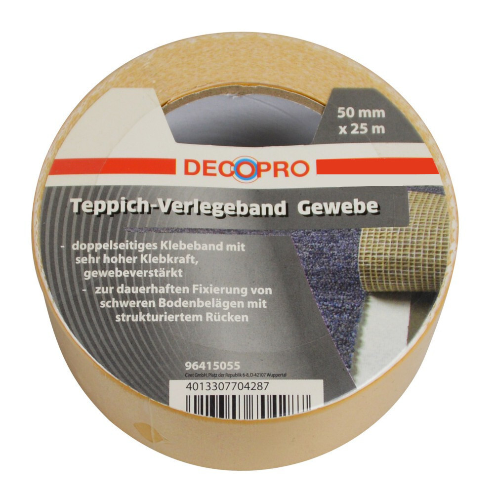 Teppich-Verlegeband Gewebe 50 mm x 25 m