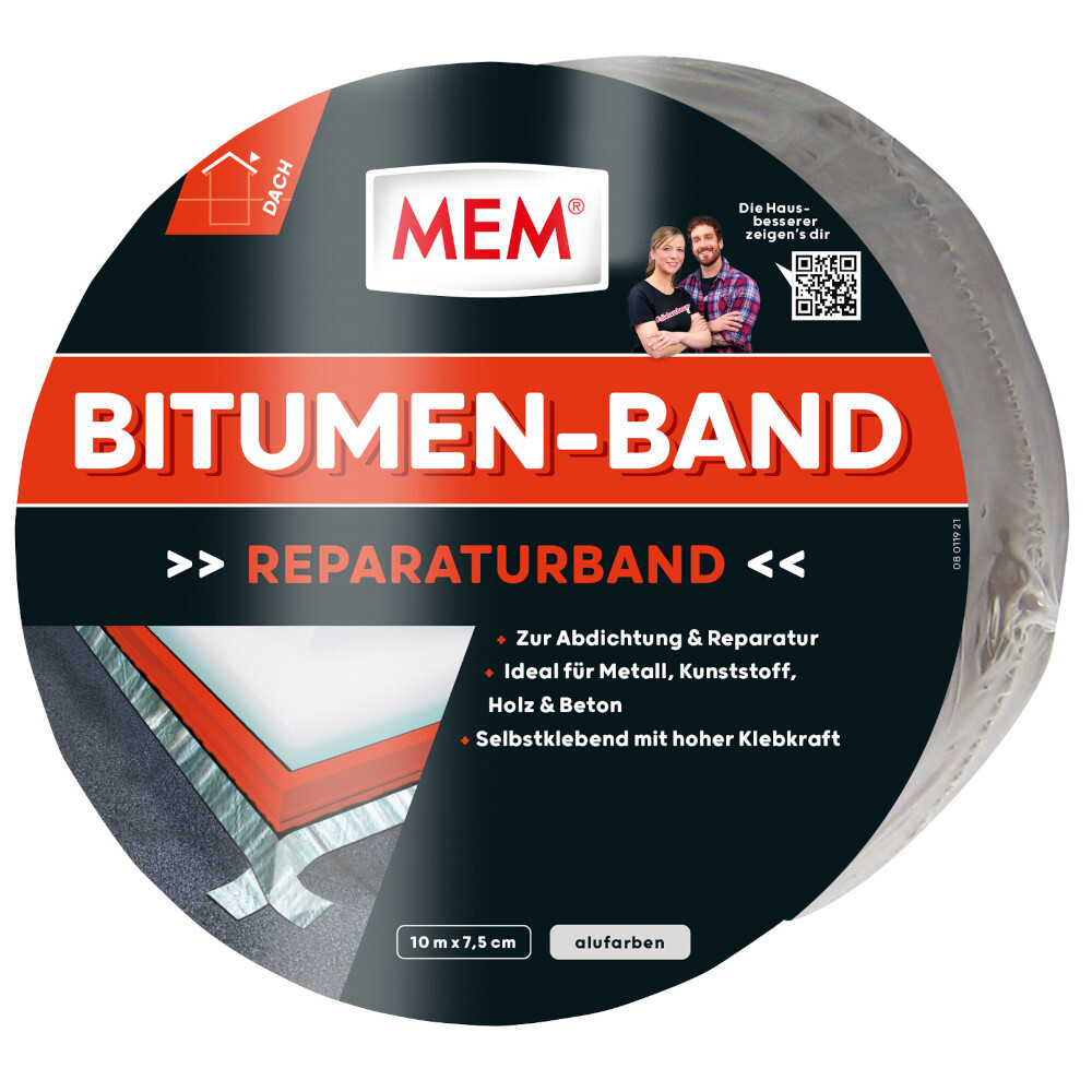 MEM Bitumen-Band Alufarben 7,5cm x 10m