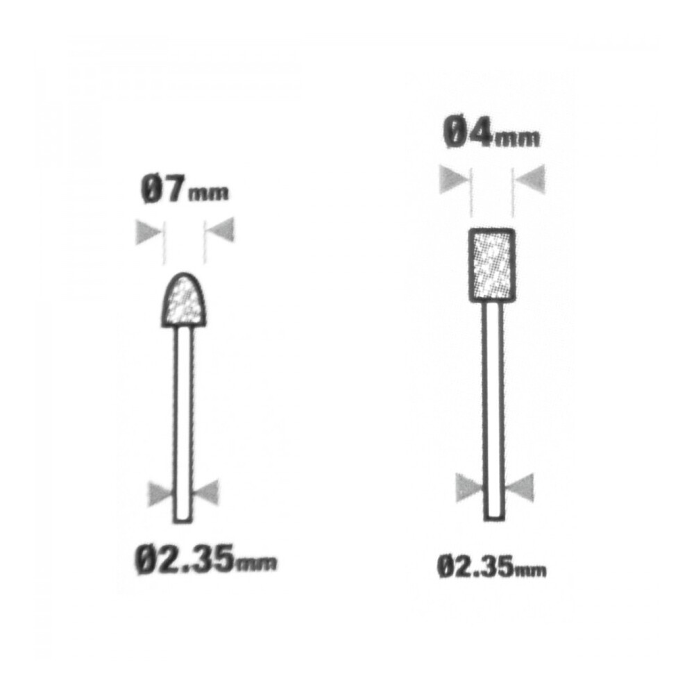 Schleifstein Set 2tlg. &Oslash;2,35mm Aufnahme Silizium Schleifstifte Minischleifer image number 1