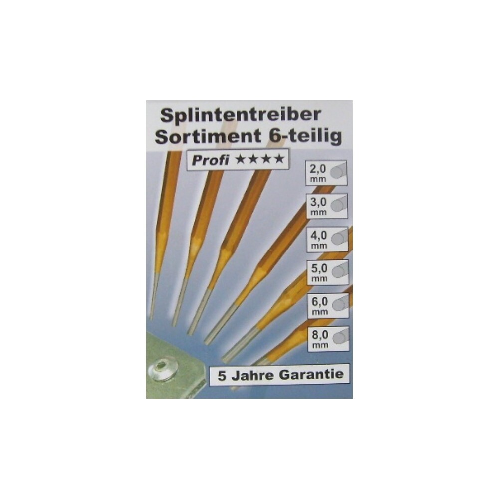 Splintentreiber Sortiment 6-teilig Profi Qualit&auml;t 2-8mm