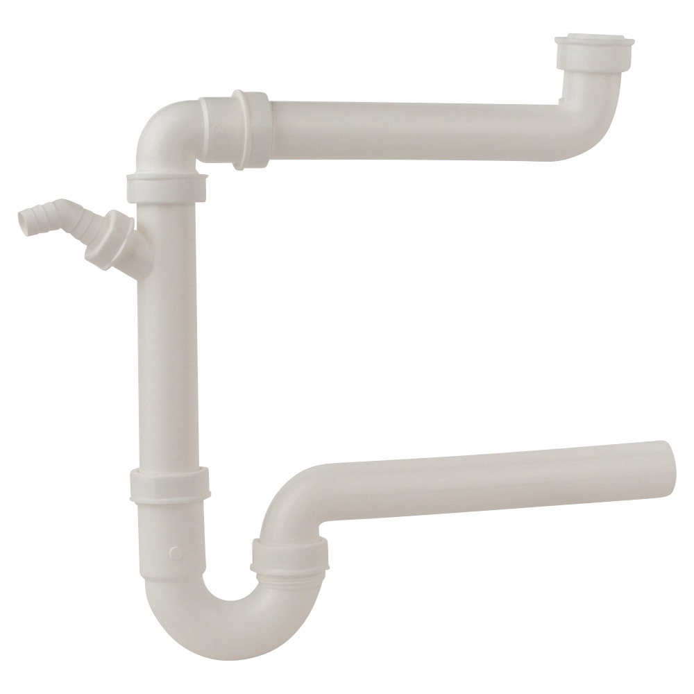 Raumsparsiphon  1&frac12;" mit 50 mm &Oslash; und 1x Ger&auml;teanschluss &frac34;"