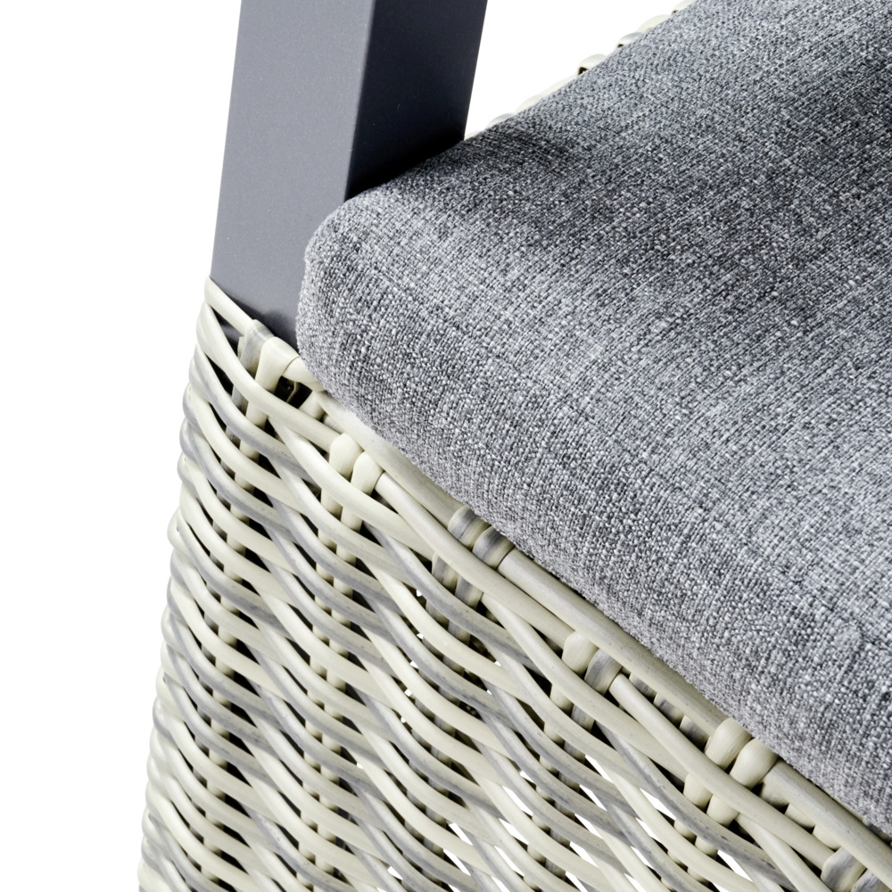 Gartensessel Polyrattan/Alu verstellbar gepolstert grau-meliert image number 8