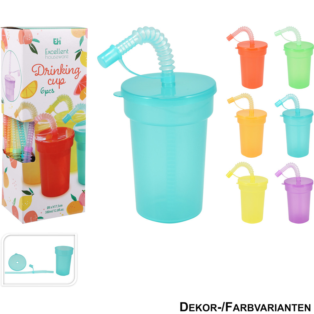 Kunststoffbecher 6er Set bunt