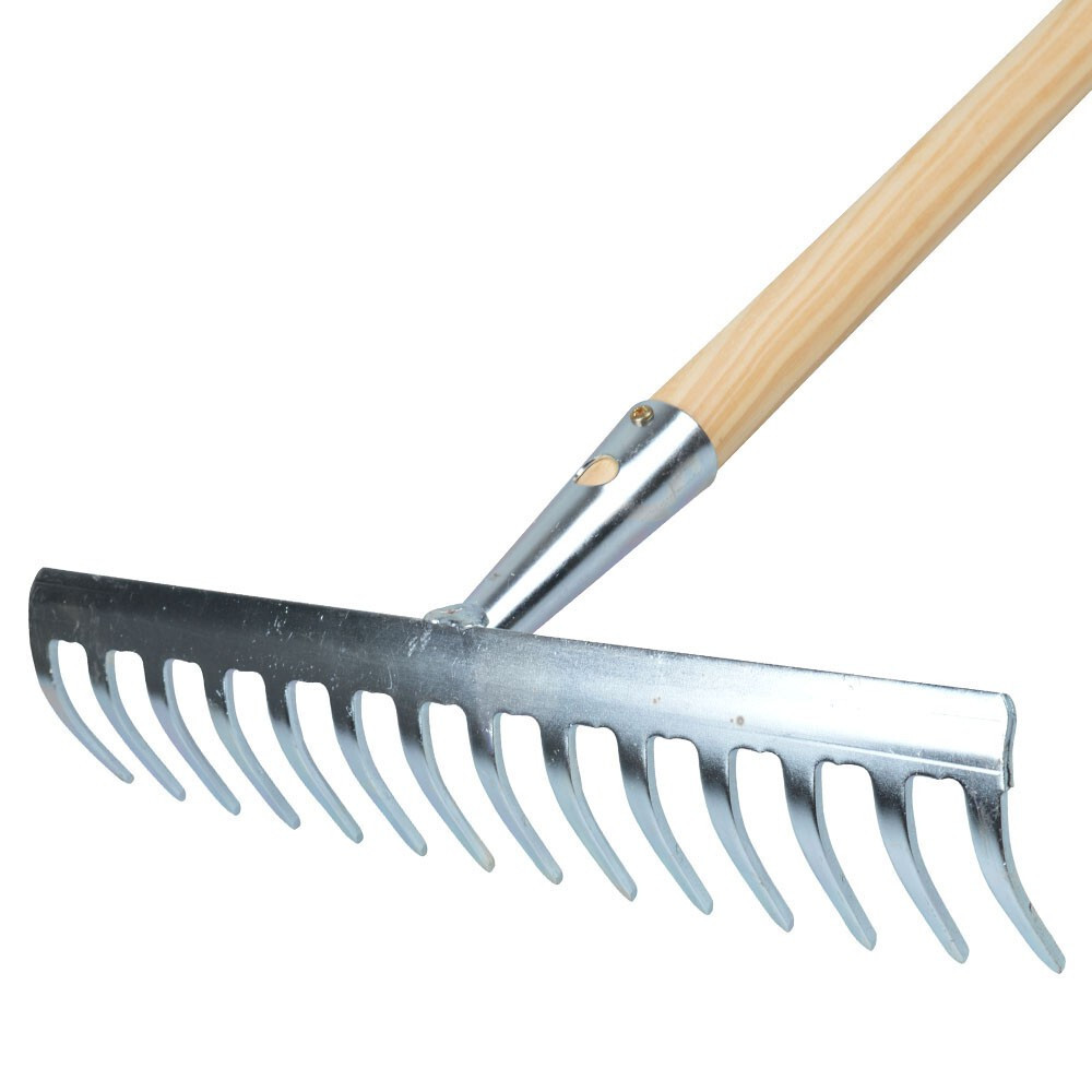 Gartenrechen 14 Zinken verzinkt mit Holzstiel image number 1