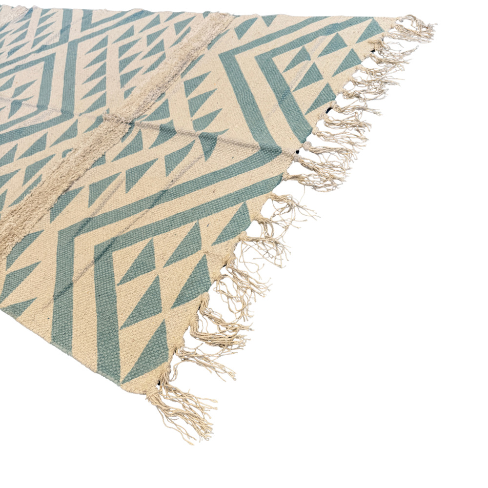 Baumwollteppich 70 x 140 cm in T&uuml;rkis image number 2