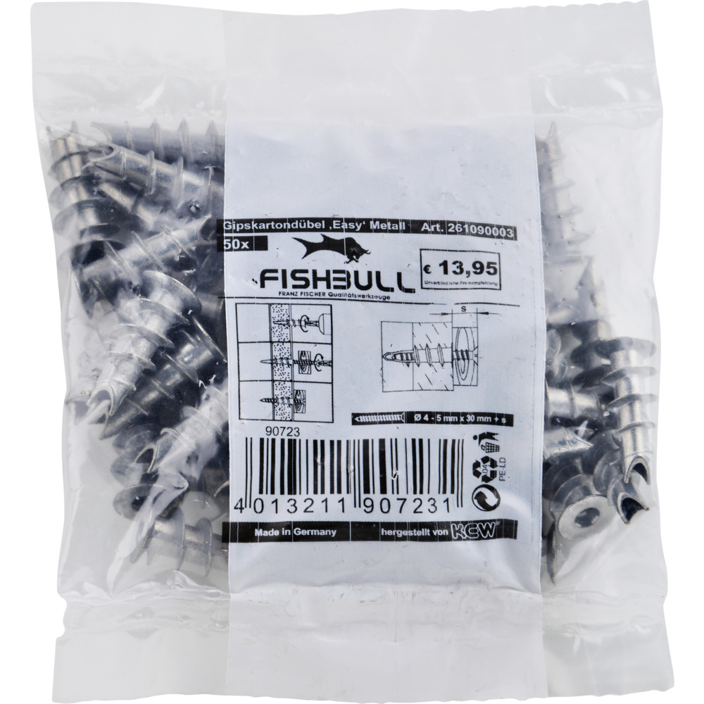 Gipskartond&uuml;bel &Oslash;8mm 50St. Easy Metall D&uuml;bel image number 2