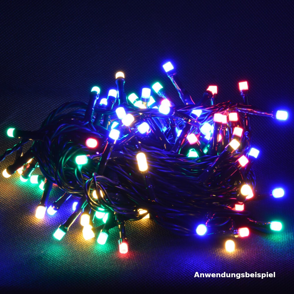 LED-Lichterkette mit 120 kaltwei&szlig;em und buntem LEDs, 8 Funktionen und Timer image number 2
