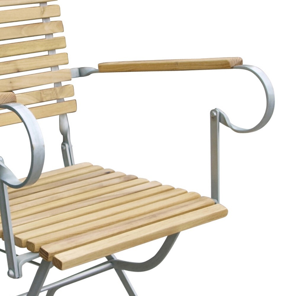 Klappsessel Passau Robinie mit Armlehnen Flachstahl verzinkt pulverbeschichtet image number 1