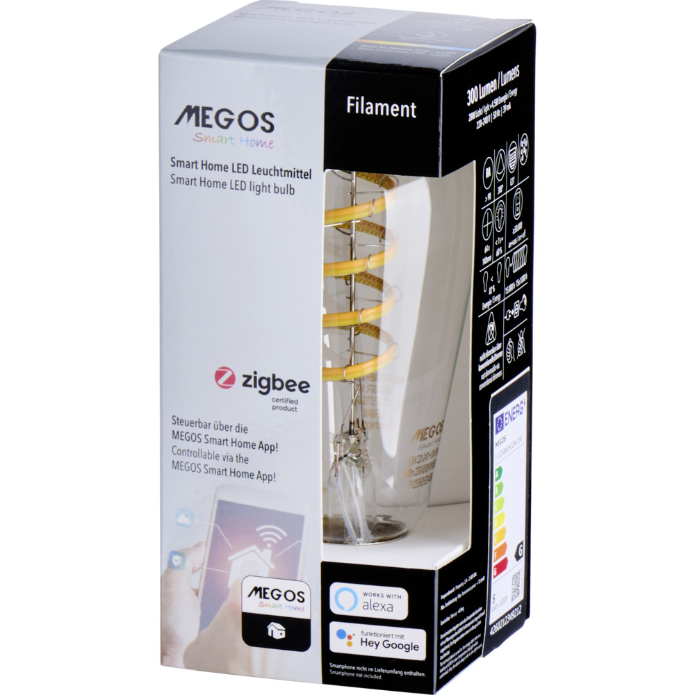 MEGOS LED-Filament-Lampe 4,5 Watt mit E27 Sockel image number 1