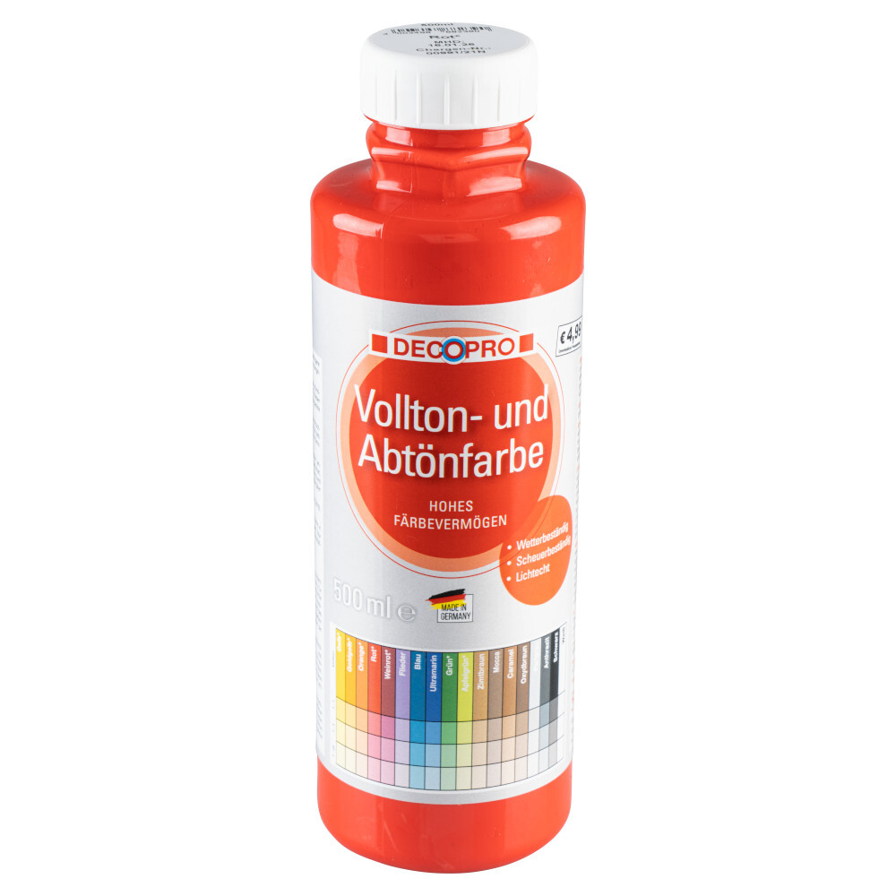 DECOPRO Vollton und Abt&ouml;nfarbe 500 ml rot innen und au&szlig;en