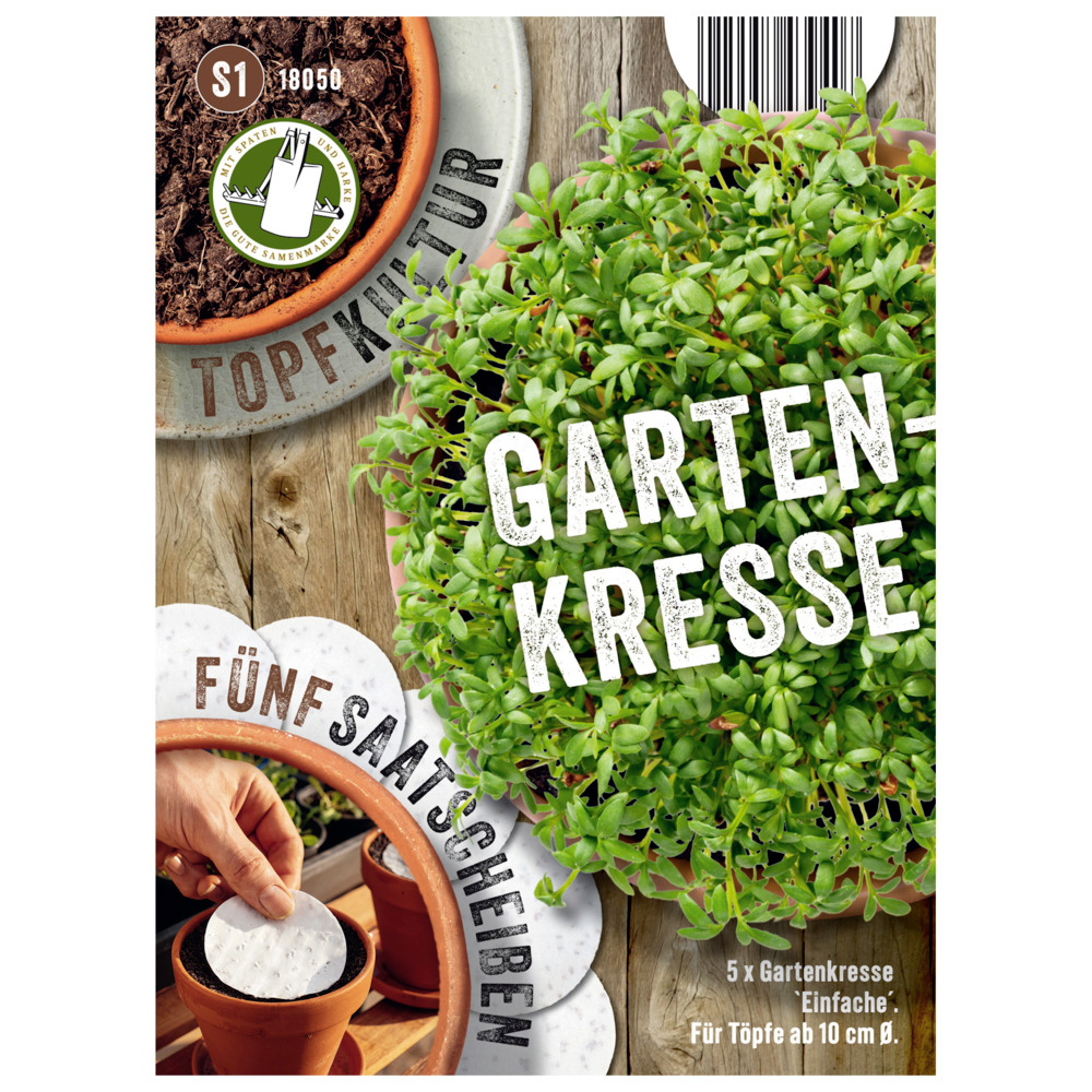 Saatscheiben einfache Gartenkresse 5 Scheiben